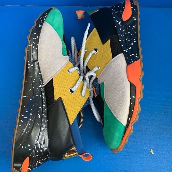 Steve Madden Men's Cliff Chunk Sneakers Green, Gray, Yellow, Blue sz 12 - Picture 5 of 8